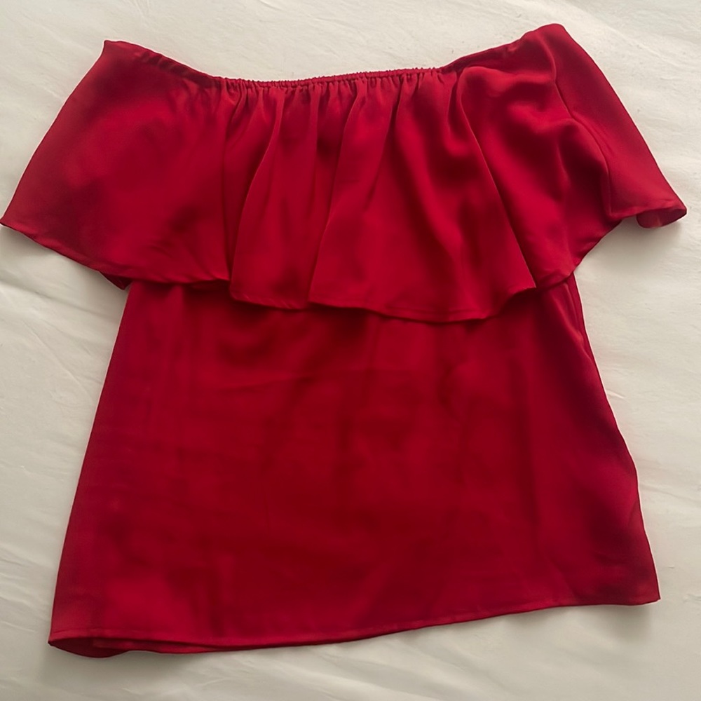 Red off shoulder top